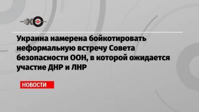 Совета Безопасности - Украина намерена бойкотировать неформальную встречу Совета безопасности ООН, в которой ожидается участие ДНР и ЛНР - echo.msk.ru