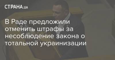В Раде предложили отменить штрафы за несоблюдение закона о тотальной украинизации - strana.ua