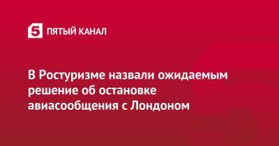 Дмитрий Горин - В Ростуризме назвали ожидаемым решение об остановке авиасообщения с Лондоном - 5-tv.ru - Англия - Лондон