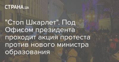 Сергей Шкарлет - "Стоп Шкарлет". Под Офисом президента проходит акция протеста против нового министра образования - strana.ua - Киев - Киев