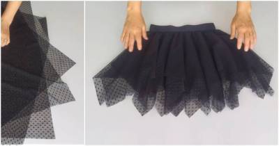 Просто отрежь и сострочи: нарядная юбка из фатина с элементарной сборкой - skuke.net