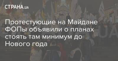 Протестующие на Майдане ФОПы объявили о планах стоять там минимум до Нового года - strana.ua - Киев