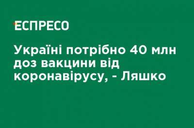 Виктор Ляшко - Украине нужно 40 млн доз вакцины от коронавируса, - Ляшко - ru.espreso.tv