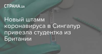 Новый штамм коронавируса в Сингапур привезла студентка из Британии - strana.ua - Англия - Сингапур - Республика Сингапур