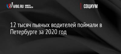 12 тысяч пьяных водителей поймали в Петербурге за 2020 год - ivbg.ru - Ленинградская обл. - Санкт-Петербург