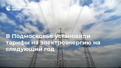 В Подмосковье установили тарифы на электроэнергию на следующий год - realty.ria.ru - Москва - Московская обл.