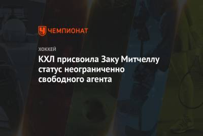 Зак Митчелл - КХЛ присвоила Заку Митчеллу статус неограниченно свободного агента - championat.com - Латвия