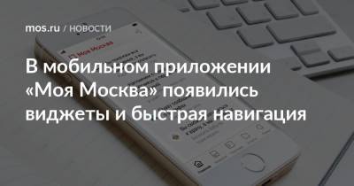 В мобильном приложении «Моя Москва» появились виджеты и быстрая навигация - mos.ru - Москва