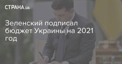 Владимир Зеленский - Зеленский подписал бюджет Украины на 2021 год - strana.ua