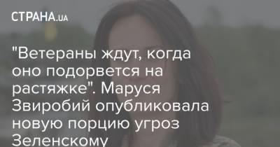 Владимир Зеленский - Петр Порошенко - "Ветераны ждут, когда оно подорвется на растяжке". Маруся Звиробий опубликовала новую порцию угроз Зеленскому - strana.ua