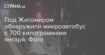 Под Житомиром обнаружили микроавтобус с 700 килограммами янтаря. Фото - strana.ua - Киев - Житомирская обл. - Ровенская обл. - Житомир