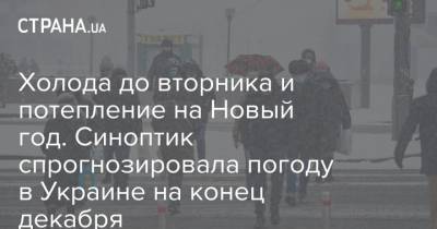 Холода до вторника и потепление на Новый год. Синоптик спрогнозировала погоду в Украине на конец декабря - strana.ua - Украина - Киев - Крым - Луганская обл. - Черкасская обл.