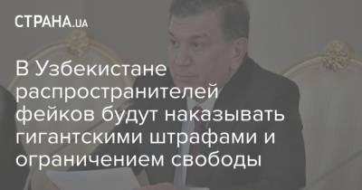 В Узбекистане распространителей фейков будут наказывать гигантскими штрафами и ограничением свободы - strana.ua - Узбекистан