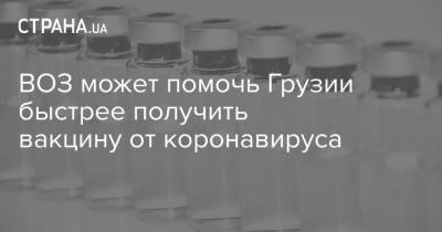 Екатерина Тикарадзе - ВОЗ может помочь Грузии быстрее получить вакцину от коронавируса - strana.ua - Грузия