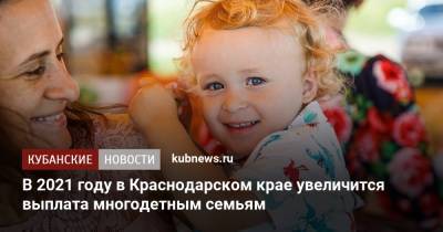 В 2021 году в Краснодарском крае увеличится выплата многодетным семьям - kubnews.ru - Краснодарский край