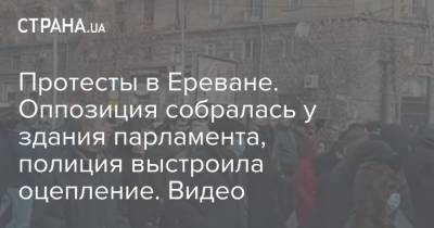 Никол Пашинян - Никола Пашинян - Протесты в Ереване. Оппозиция собралась у здания парламента, полиция выстроила оцепление. Видео - strana.ua - Азербайджан - Ереван - Парламент
