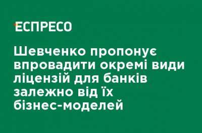 Шевченко предлагает внедрить отдельные виды лицензий для банков в зависимости от их бизнес-моделей - ru.espreso.tv
