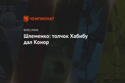 Хабиб Нурмагомедов - Конорый Макгрегорый - Александр Шлеменко - Шлеменко: толчок Хабибу дал Конор - championat.com