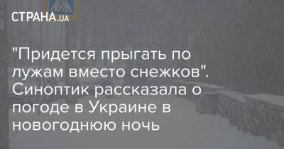 Наталья Диденко - "Придется прыгать по лужам вместо снежков". Синоптик рассказала о погоде в Украине в новогоднюю ночь - strana.ua