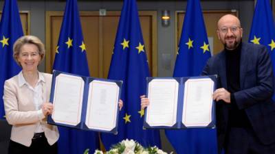 Борис Джонсон - Руководители ЕС подписали соглашение об отношениях с Британией после Brexit - ru.espreso.tv - Англия - Лондон
