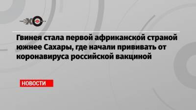 Кирилл Дмитриев - Гвинея стала первой африканской страной южнее Сахары, где начали прививать от коронавируса российской вакциной - echo.msk.ru - Венесуэла - Боливия - Аргентина - Гвинея