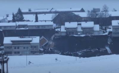 Дома завалило жидкой грязью: оползень почти уничтожил городок - пугающие фото трагедии - akcenty.com.ua - Норвегия