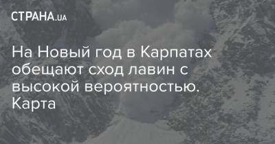 На Новый год в Карпатах обещают сход лавин с высокой вероятностью. Карта - strana.ua - Украина