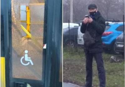 В Киеве мужчину не пустили в троллейбус и он разбил транспорту дверь - kp.ua - Киев