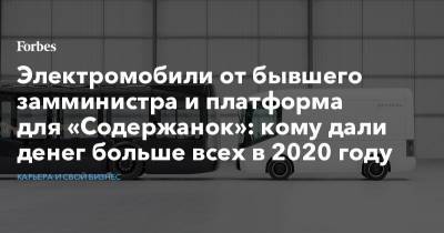 Электромобили от бывшего замминистра и платформа для «Содержанок»: кому дали денег больше всех в 2020 году - forbes.ru - США