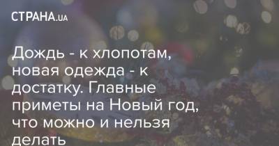 Дождь - к хлопотам, новая одежда - к достатку. Главные приметы на Новый год, что можно и нельзя делать - strana.ua