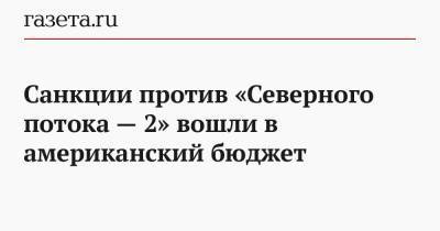 Санкции против «Северного потока — 2» вошли в американский бюджет - gazeta.ru - США