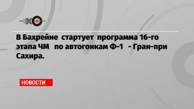 Льюис Хэмилтон - Ромен Грожан - В Бахрейне стартует программа 16-го этапа ЧМ по автогонкам Ф-1 — Гран-при Сахира. - echo.msk.ru - Англия - Бахрейн