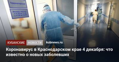 Коронавирус в Краснодарском крае 4 декабря: что известно о новых заболевших - kubnews.ru - Анапа - Сочи - Краснодарский край - Краснодар - Славянск - Ейск - Крымск - Геленджик - Кореновск - Павловск - Белореченск - район Темрюкский - Северск - Лабинск - Курганинск - Абинск