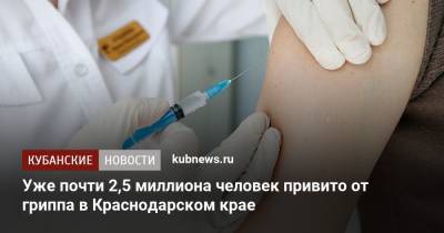 Уже почти 2,5 миллиона человек привито от гриппа в Краснодарском крае - kubnews.ru - Краснодарский край