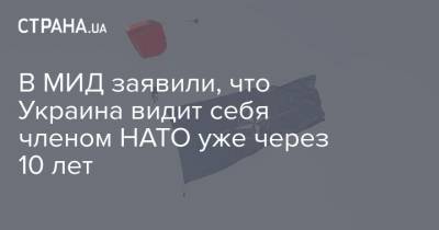 Эмине Джапарова - В МИД заявили, что Украина видит себя членом НАТО уже через 10 лет - strana.ua - Украина