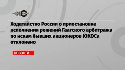 Андрей Климов - Ходатайство России о приостановке исполнения решений Гаагского арбитража по искам бывших акционеров ЮКОСа отклонено - echo.msk.ru - Голландия