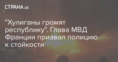 "Хулиганы громят республику". Глава МВД Франции призвал полицию к стойкости - strana.ua - Украина - Франция - Париж