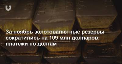 За ноябрь золотовалютные резервы сократились на 109 млн долларов: платежи по долгам - news.tut.by - Белоруссия