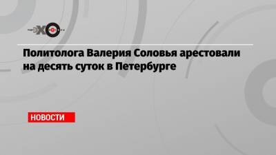 Алексей Добрынин - Валерий Соловья - Политолога Валерия Соловья арестовали на десять суток в Петербурге - echo.msk.ru - Санкт-Петербург