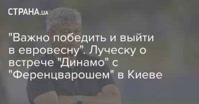 Мирча Луческу - Сергей Ребров - "Важно победить и выйти в евровесну". Луческу о встрече "Динамо" с "Ференцварошем" в Киеве - strana.ua - Киев - Будапешт - Луческ