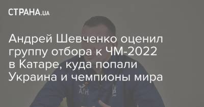 Андрей Шевченко - Андрей Шевченко оценил группу отбора к ЧМ-2022 в Катаре, куда попали Украина и чемпионы мира - strana.ua - Казахстан - Франция - Финляндия - Катар - Босния и Герцеговина