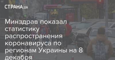 Минздрав показал статистику распространения коронавируса по регионам Украины на 8 декабря - strana.ua - Киев - Запорожская обл. - Черкасская обл. - Одесская обл. - Полтавская обл.