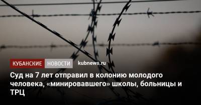 Суд на 7 лет отправил в колонию молодого человека, «минировавшего» школы, больницы и ТРЦ - kubnews.ru - Краснодарский край - Краснодар - Абинск