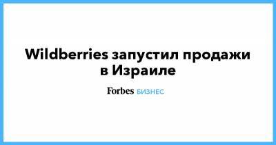 Татьяна Бакальчук - Wildberries запустил продажи в Израиле - forbes.ru - Белоруссия - Киргизия - Словакия - Wildberries