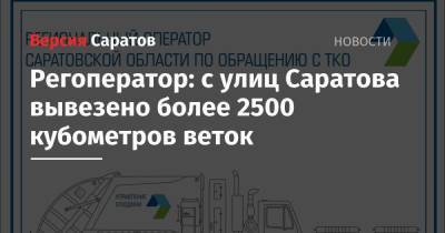 Регоператор: с улиц Саратова вывезено более 2500 кубометров веток - nversia.ru - Саратовская обл. - Ленинск - Кировск - район Фрунзенский - район Октябрьский