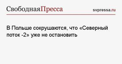 Алексей Навальный - В Польше сокрушаются, что «Северный поток -2» уже не остановить - svpressa.ru - США