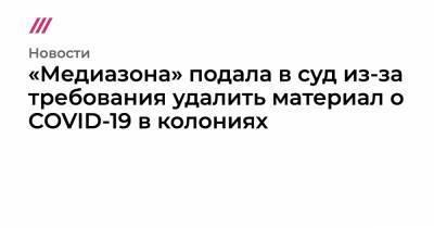 «Медиазона» подала в суд из-за требования удалить материал о COVID-19 в колониях - tvrain.ru - Москва - Санкт-Петербург