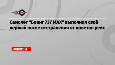 Самолет «Боинг 737 MAX» выполнил свой первый после отстранения от полетов рейс - echo.msk.ru - Бразилия - Сан-Паулу - Индонезия - Эфиопия