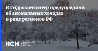 Роман Вильфанд - В Гидрометцентр предупредили об аномальных холодах в ряде регионов РФ - nsn.fm - респ. Калмыкия - округ Южный - Приволжск