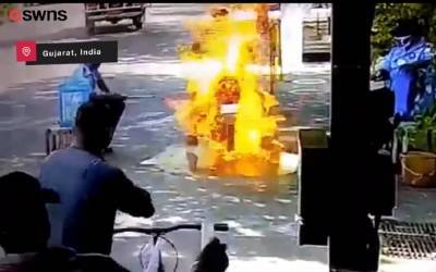 В Индии мотоцикл загорелся при обработке санитайзером - zr.ru - India - штат Гуджарат